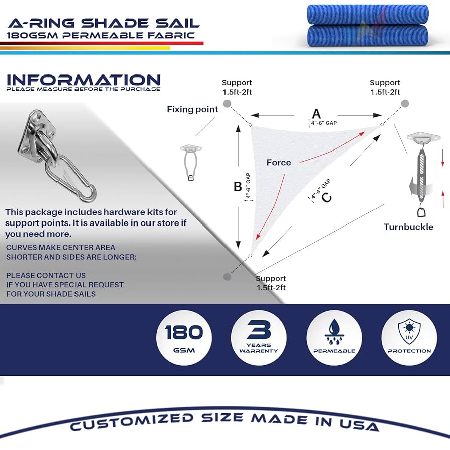 Amazon.com : Windscreen4less 20' x 23' x 31' Sun Shade Sail Right